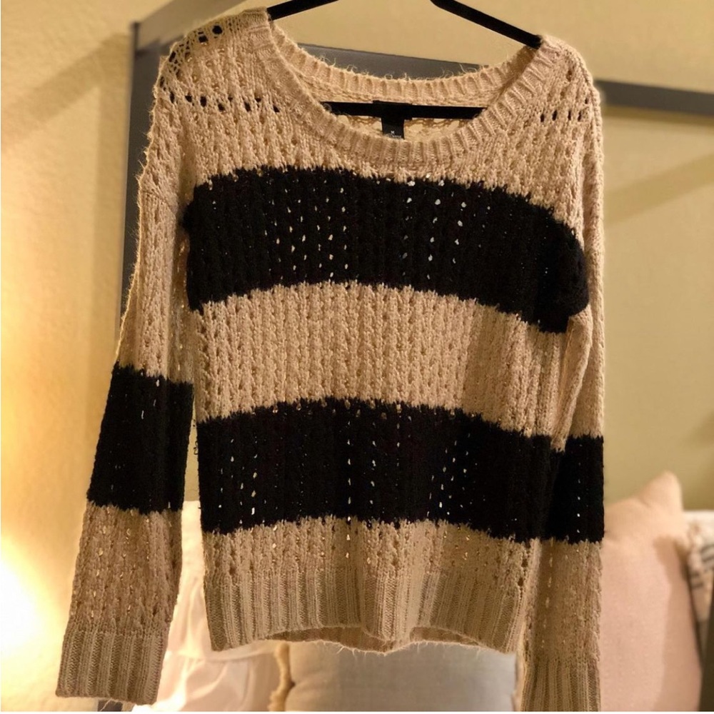 Tan & Black Knit Sweater